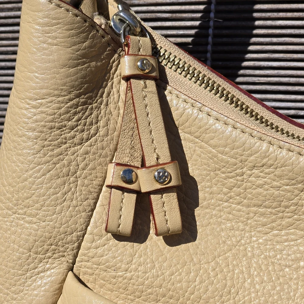 Kate Spade Cream Leather Soft Neutral Hobo Boho Casual Shoulder Purse Bag